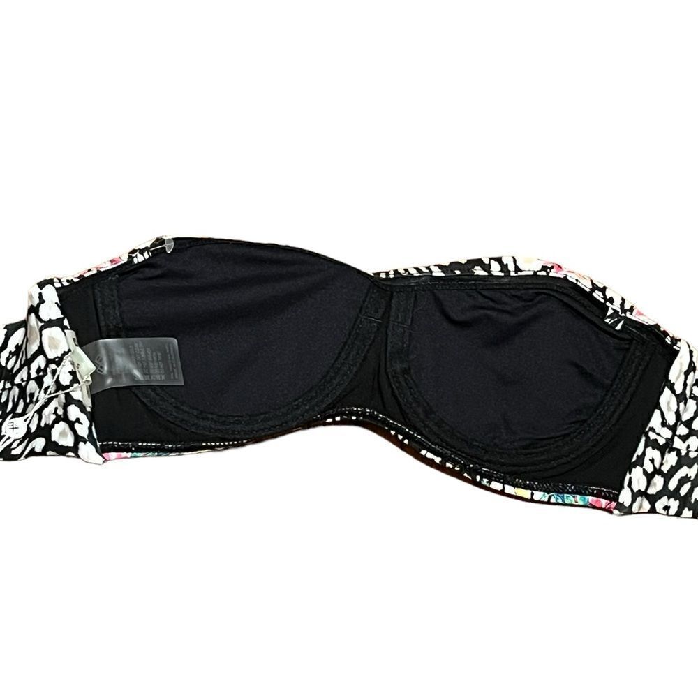 PQ‎ Swim Pilyq Safari Embroidered Bandeau Strapless Swimsuit Top, Size S, NWOT - Picture 3 of 9